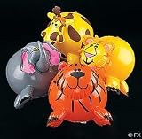 Inflatable Zoo Jungle ANIMAL BEACH BALLS - Set of 4!