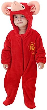 Baby's Cosplay Homewear Sleepsuit Lounge Wear Onesie Pajamas (M, Red sheep)