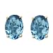 14k Yellow Gold 7x5mm Oval Blue Topaz Stud Earrings