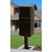 dVault Full Service Locking Mailbox, Black Post/Column Mount Delivery Vault, Box and Center Mount Surface Post Kit, DVU0050PA-1-KIT, Black