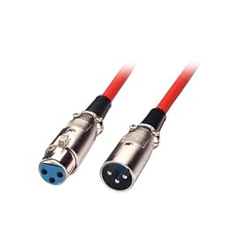 LINDY 10m XLR Cable - Male to Female Red