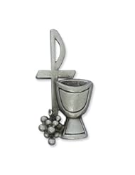 Single Detail Page Misc: SILVER COMMUNION PIN LAPEL PIN GREAT COMMUNION GIFT - McVan