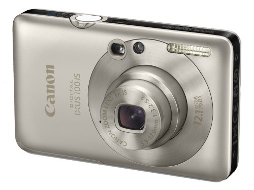 Canon Digital IXUS 100 IS Digitalkamera (12 Megapixel, 3-fach opt. Zoom, 6,4 cm (2,5 Zoll) Display, HDMI, SLIM) silber
