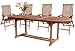 LNOSTR9 - Eucalyptus 9 Pieces (1 Table, 8 Chairs) Outdoor Extension / Expandable Dining Table Set- Solid FSC Hardwood (Natural Color)