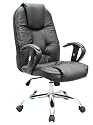 Executive Black Leather High Back Swivel Computer Chair