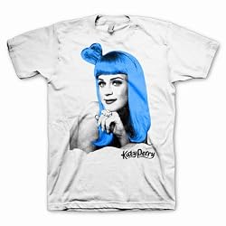 KATY PERRY SHIRTS - KATY PERRY BLUE HAIR UNISEX TEE - KATY PERRY T-SHIRTS - KATY PERRY HEART HAIR T-SHIRT FOR GUYS AND GIRLS
