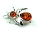 SilverAmber 925 Sterling Silver & Baltic Amber Jewellery - Brooch M801