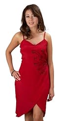 Spaghetti Strap Crepe/Silk Sequined Crystals Wrap Crystal Floral Print Party Dress 