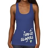NCAA Texas A&M Corpus Christi Islanders Ladies Paint Strokes Junior's Ribbed Tank Top - Royal Blue (Small)