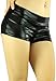 ToBeInStyle Women's Seamless Polyester Metallic Mini Booty Shorts - Black - One Size: Regular