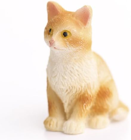 Group of 6 - Too Cute Miniature Resin Tabby Cat Figurines for Dollhouses, Fairy Gardens, Displays and Crafting