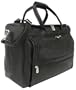 Leather Computer Carry-All Bag - Black (Black) (15"H x 10"W x 18"L)