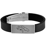 Team Titanium Denver Broncos Steel & Rubber Bracelet