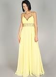 Pleated Design Embellished Cross Back Formal for Bridesmaid Formal Prom