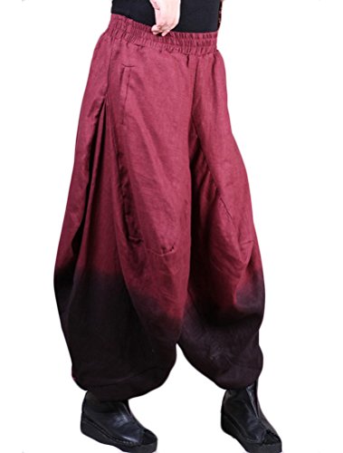 （モダンミス）Mordenmiss サルエルパンツ レデイース ワイド変形 大きシルエット コットンリネン