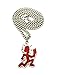 Dipped Red Hatchetman® Silver-Tone Edge Pendant with 5mm 24