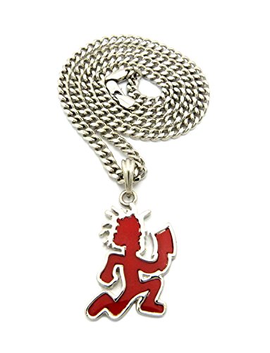 Dipped Red Hatchetman® Silver-Tone Edge Pendant with 5mm 24