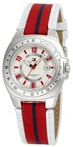 Tommy Hilfiger Women's Striped Grosgrain Leather Strap Watch #1780668