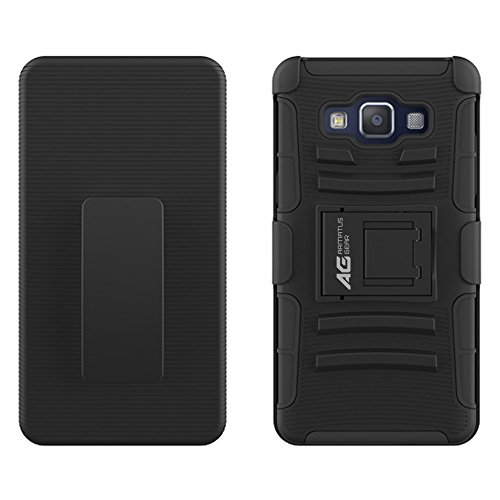 Galaxy A5 Case - Armatus Gear (TM) Tactical Hybrid Armor Case 2-in-1 Dual Layer Protector with Kickstand and Holster Combo For Samsung Galaxy A5 - Black