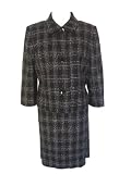 SUIT STUDIO Uptown Run 2-piece Tweed Skirt Suit-BLACK-14 P