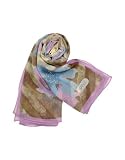 Basile Flower and Zebra Pattern Chiffon Silk Long Scarf Violet