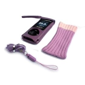 New 5th Generation Nano Purple Flip Case & Purple Sock Cover For the New Apple iPod 5G Nano with Camera (Sep 2009) 8GB & 16GB + Purple Neck Strap