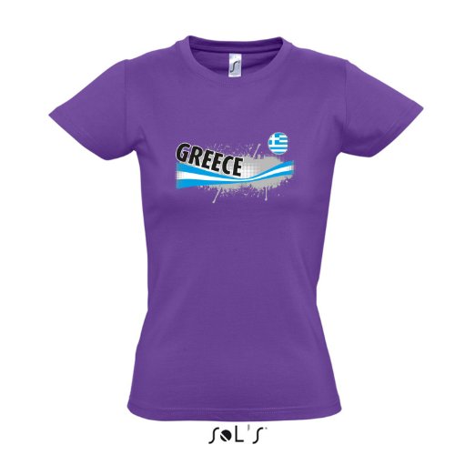 Fanshirt-Damen GREECE, Griechenland Ländershirt EM / WM Trikot S-XXL , Light purple , L