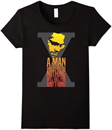 Women's Malcolm X Quotes T-Shirt Medium Black