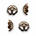 Vintaj Natural Brass Fancy 8mm Etruscan Bead Caps (4)
