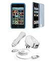 Apple iPod Touch 3G Accessories. Premium Accessory Kit for iPod Touch 3rd Generation: Blue Silicone Skin Case Cover Protection + USB Car Auto DC Charger + USB Travel Home AC Charger + USB Retractable Cable + Full body Screen Protector