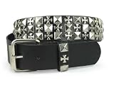 SNAP ON PUNK ROCK STAR STUDDED & IRON CROSS LEATHER BELT