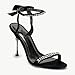 JEWEL-22, 4" Ankle Wrap Sandal Shoe with Rhinestones & Back Bow