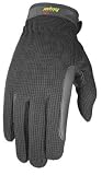 Mens Full Cotton Horseback Riding Gloves driving Black L 