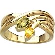 14K Yellow Gold Peridot and Citrine Ring