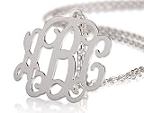 Monogram Necklace Sterling Silver Personalized Name Necklace