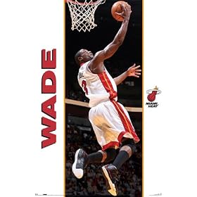 Miami Heat (Dwyane Wade Dunking) Sports Poster Print - 24" X 36"