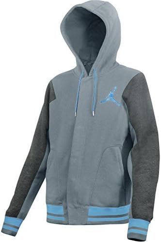 Nike Men's Jordan Varsity Hoodie Jacket, Dark Grey/Legend Blue, X-Large