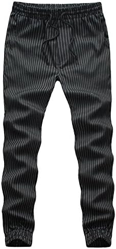 Myncoo Men's Cotton Stripped Jogger Pants