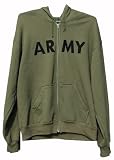 Olive Drab Army Zipper Hooded Sweatshirt