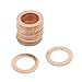 X AUTOHAUX 14mm Inner Dia Copper Crush Flat Washers Car Engine Sealing Gaskets Plate Rings 20pcs