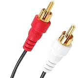 GE 22608 Dual RCA to RCA Audio Cable (Black, 15 Feet)