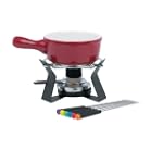 Trudeau Cheese / Chocolate Multi-Purpose Fondue, Red, 10 Piece Set