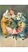 At the Carnival, a Ticklish Situation, Lady with Two Clowns Art Poster Print, 11x17
