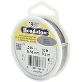 Beadalon Stringing Wire 19-Strand .015-Inch (.38-Millimeter) Diameter 30-Feet/Pkg, Bright