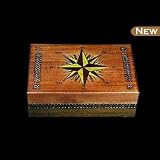 Chartography Nautical Star Linden Wood Box with Secret Opening
