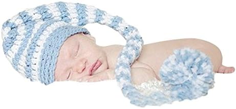 Jastore® Photography Prop Baby Infant Blue Crochet Knitted Hat Cap