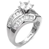 Engagement Ring in Sterling Silver w/ Solitaire CZ - size 5