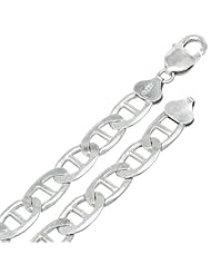 9MM Thick - Mariner Link Anchor Chain Necklace/Bracelet - Genuine .925 Solid Sterling Silver
