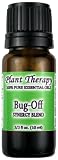 Bug Off Synergy. Essential Oil Blend. 10 ml (1/3 oz). 100% Pure, Undiluted, Therapeutic Grade. (Blend of: Citronella, Eucalyptus, Cedarwood, Lemongrass, Lavender, Litsea, Tea Tree, Patchouli & Catnip)