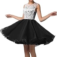  Sleeveless Satin/Tulle Lace Short  Ball Gown Evening Dress/Homecoming Dress/Bridesmaid Dress/Prom Dress 